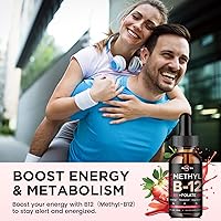 Vista 3 de Gotas líquidas de vitamina B12, vitaminas B12 de 5000 mcg, suplemento de complejo de vitamina B con metilcobalamina B12 sublingual, vitamina B6