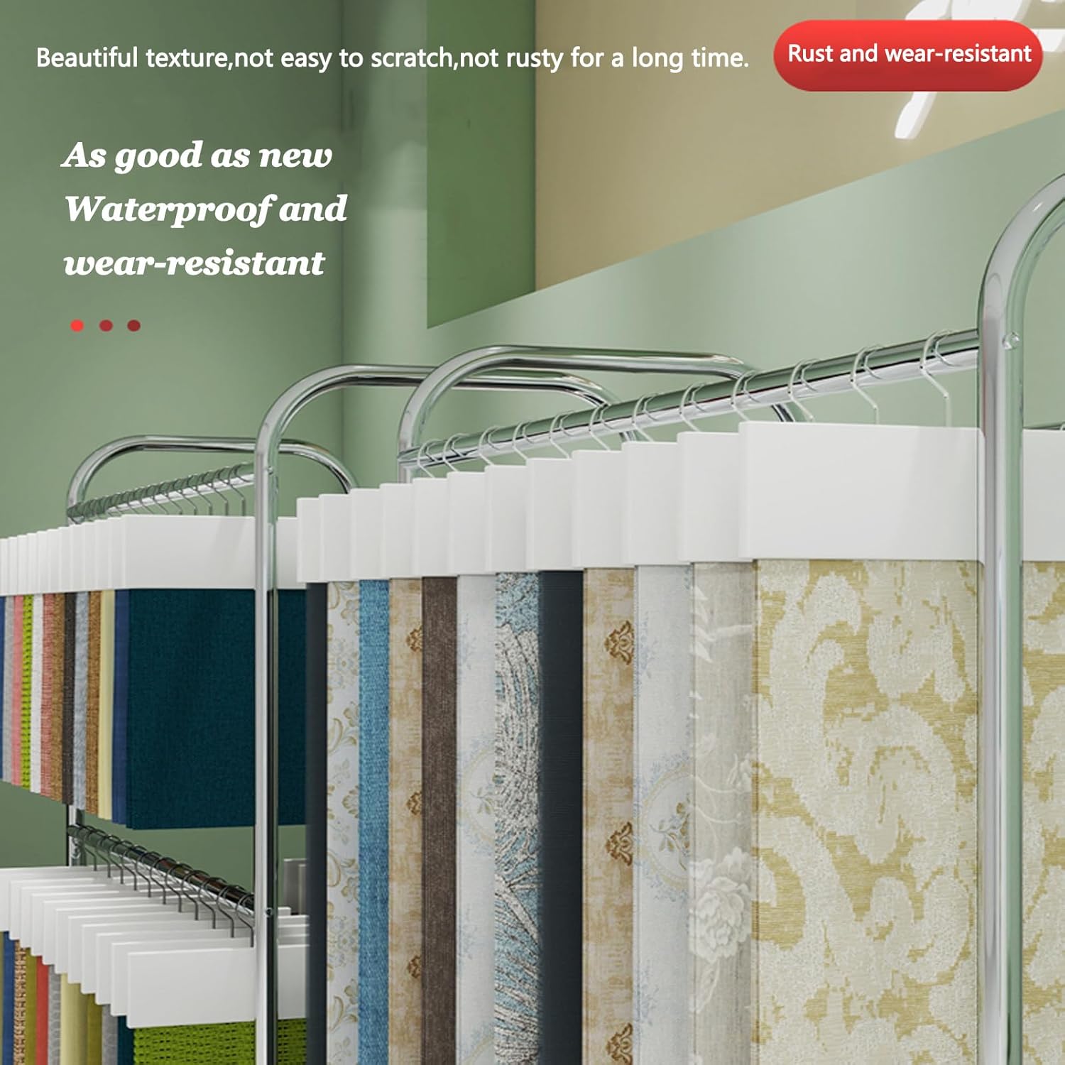 Fabric Roll Storage Rack,Commercial Fabric Display Rack,Floor-Standing Metal Organizer Holder for Quilts/Fabric Samples/Bed Sheets/Towels/Silk Scarves,Doublelayer-100 * 40 * 180
