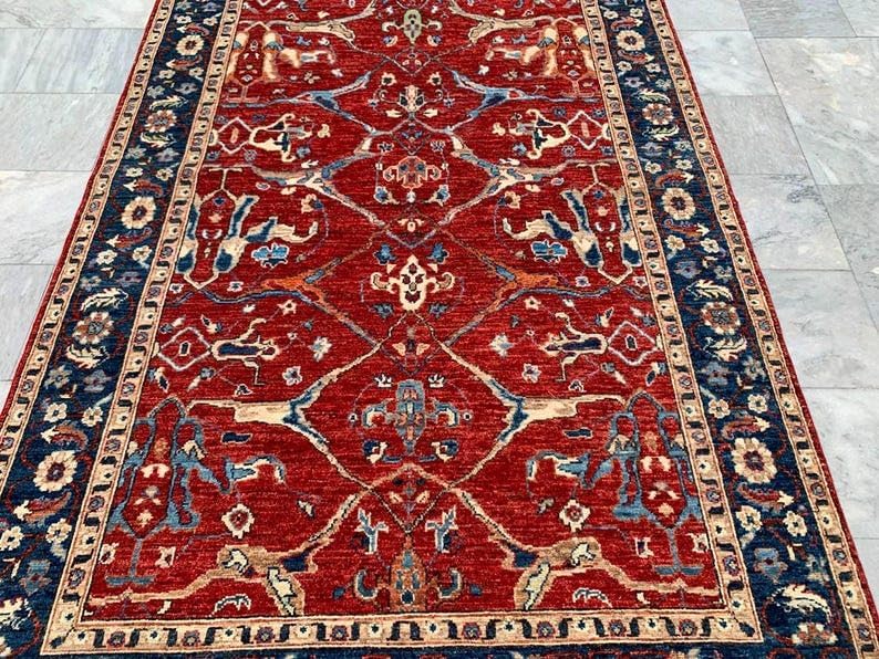 5 x 8 ft Afghan Handwoven Bokhara Wool Area Rug - (237 x 153 cm) Medallion Pattern for Elegant Home Décor