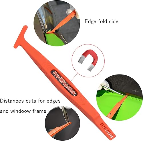 Miniatura 2 de FOSHIO El juego de herramientas de envoltura de vinilo incluye escobilla de vinilo con fieltro, micro rasqueta, cuchillo de manualidades y