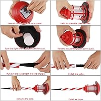 Vista 8 de Dynaming 6 Pack Christmas Solar Flame Garden Lights Outdoor, Dual Use Flickering Flame Torch Candy Cane Pathway Marker, Xmas Hanging Lantern Lights