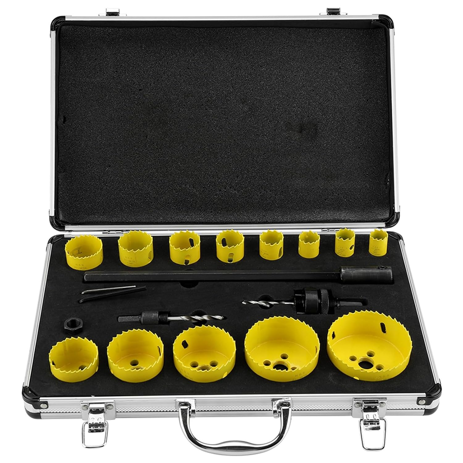 Metal Circular Hole Saw Cutter Tool Set, Sturdy Steel Hole Saw Kit for Aluminum Steel Wood Plastic, 19Pcs for Maintenance, with Carry Box/Cover,