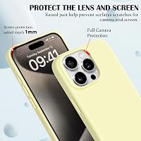 Silikónový kryt na iPhone 15 Pro Max Newseego, ochranný obal z tekutého silikónu, odolný proti poškriabaniu, nárazuvzdorný, tenké puzdro na telefón 6,7 palca, žltý 4