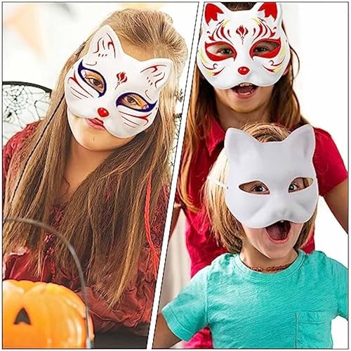 Miniatura 5 de Máscaras de gato DIY Pintura en blanco pintable para niños  Artes y manualidades para niños Recuerdos de fiesta de carnaval