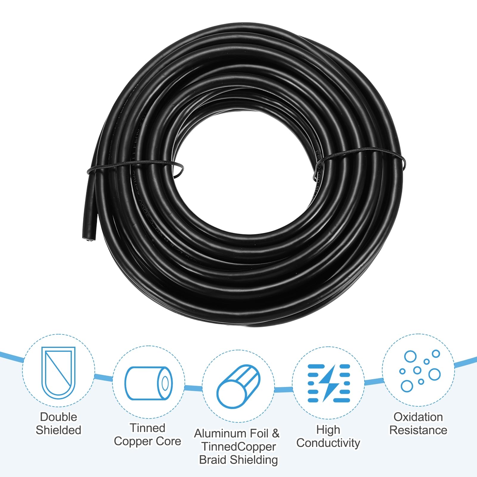 sourcing map 1 cavo schermato UL2464, 18 AWG, 7,6 m, 300 V, 6 conduttori, in PVC, con schermatura a doppio strato, per elettrodomestici, cablaggio automobilistico