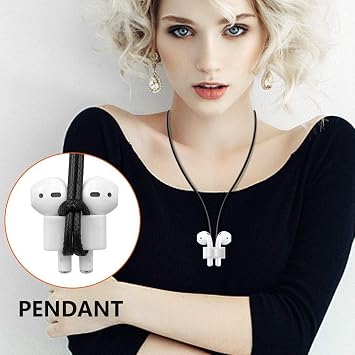Airpods Watch Band Holder, Shock Resistant Silicone Holder, Portable Anti-Lost Airpods Accessory, Compatible for Apple Airpods 1/2/3/4 (Black + Black)2 Pack