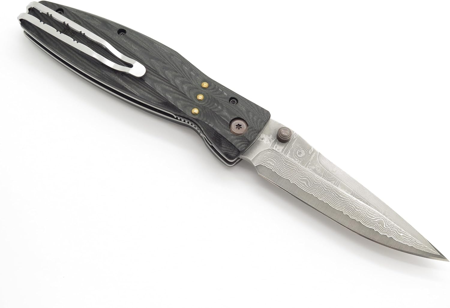 Mcusta Seki Japan Nobunaga MC-181D Micarta and VG-10 Damascus Folder Folding Knife