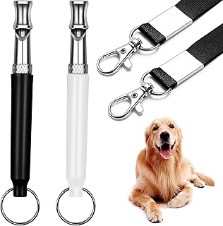 FAFAAWFF 2Pack Dog Whistle, Dog Whistle to Stop Barking Neighbors Dog, Adjustable Ultrasonic Silent Dog Whistle, Professional Recall Dog Training Whistles, with Lanyard