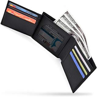 Carteras para Hombre Billetera Caballero Delgado RFID Wallet Cuero genuino Cartera de Tarjeta de Crédito