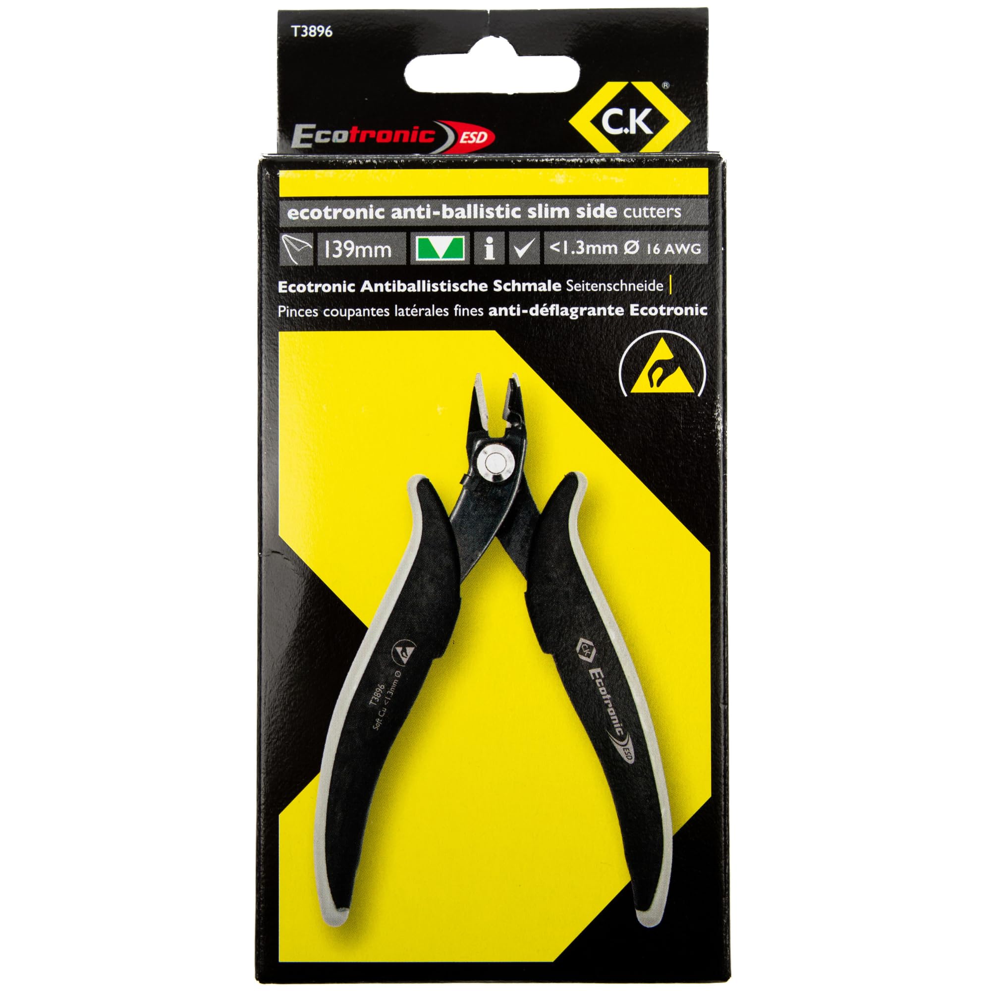 C.K Pinces coupantes latérales fines anti-déflagrante Ecotronic CK T3896