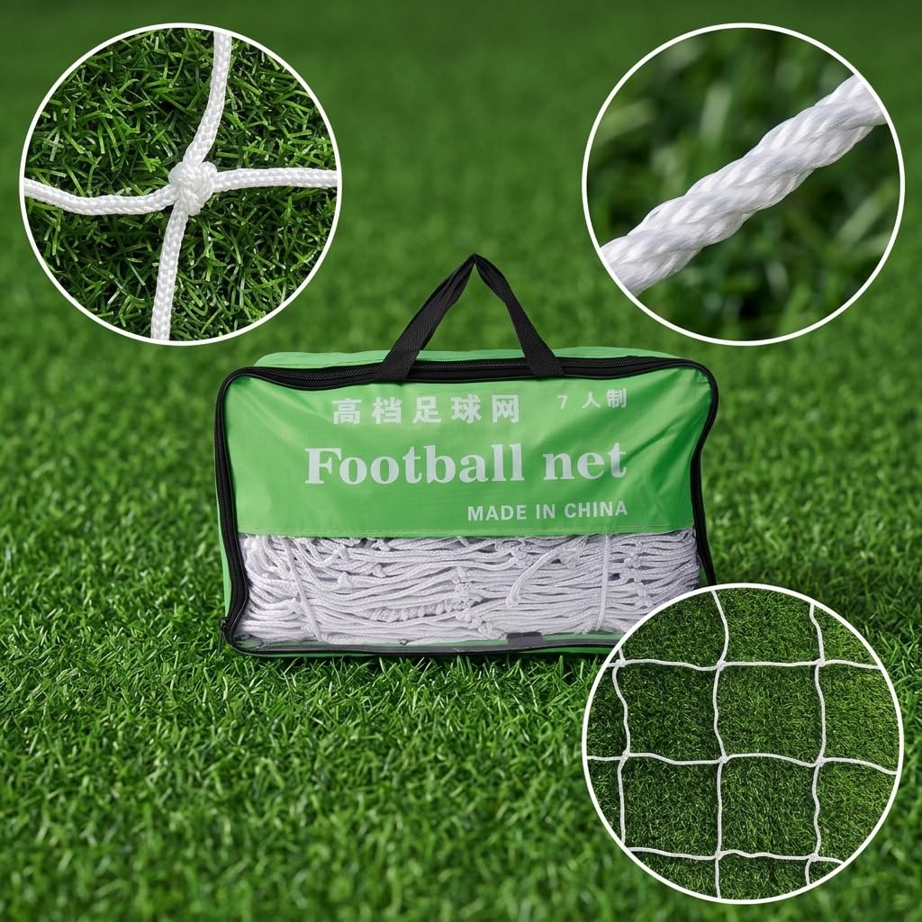 Rete da nylon per porte da calcio 5 giocatori, Rete di ricambio sostitutiva per allenamento e partite sportive