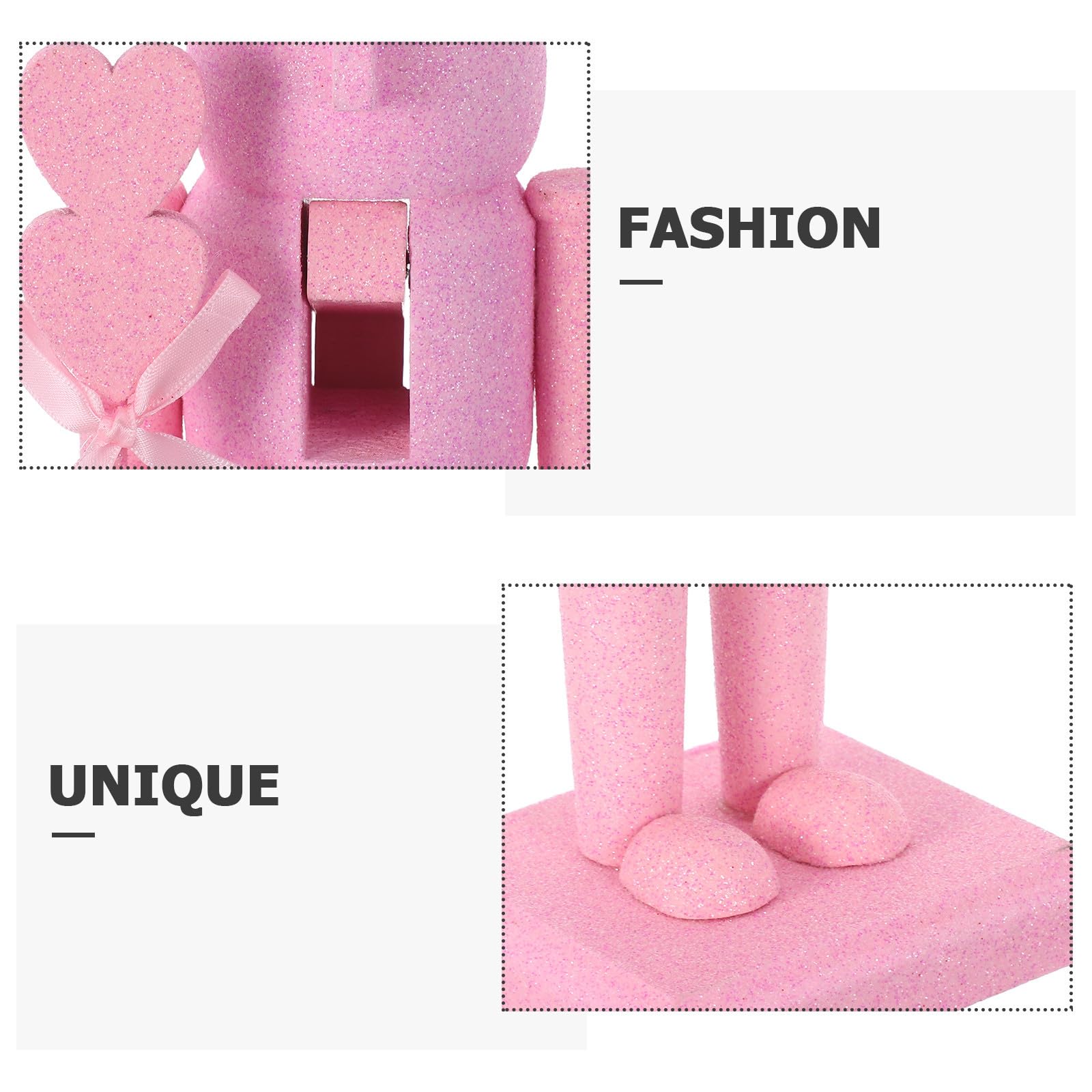 SEWACC Cascanueces de San Valentín de Madera Rosa, Figura de 36 Cm