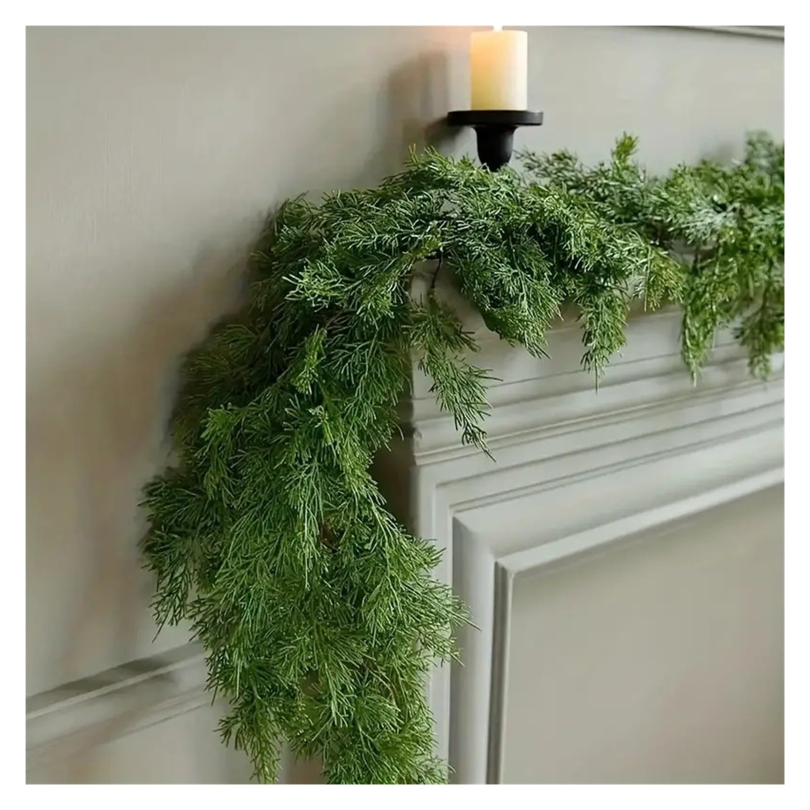 Guirnalda Artificial de Cedro y Pino de 180 o 270 cm, Ideal for Uso Interior y Exterior.(180cm)