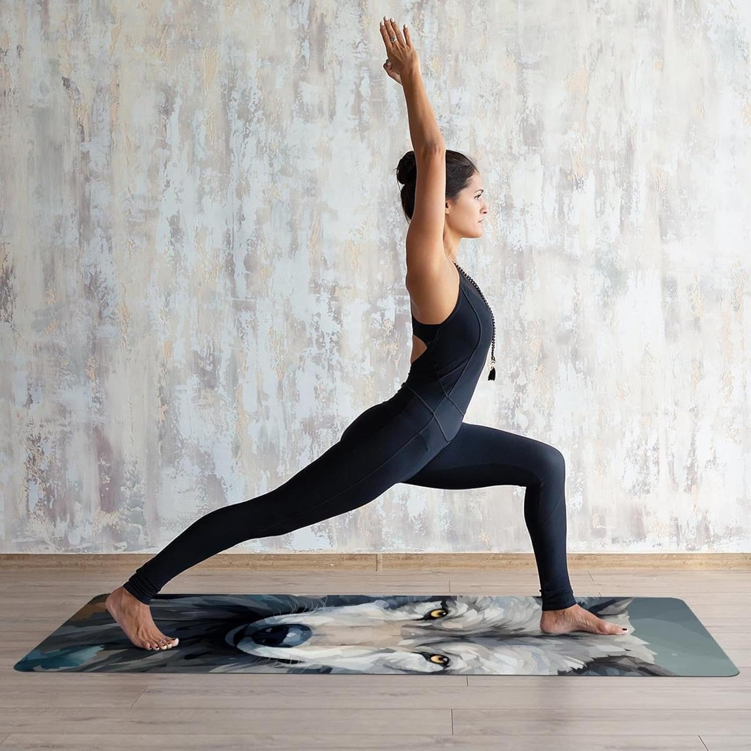 Yoga Towel, Wolf Animal Print Non Slip Sweat Absorbent Hot Yoga Mat Towel for Hot Yoga, Pilates and Fitness - 72.8" x 26.8"