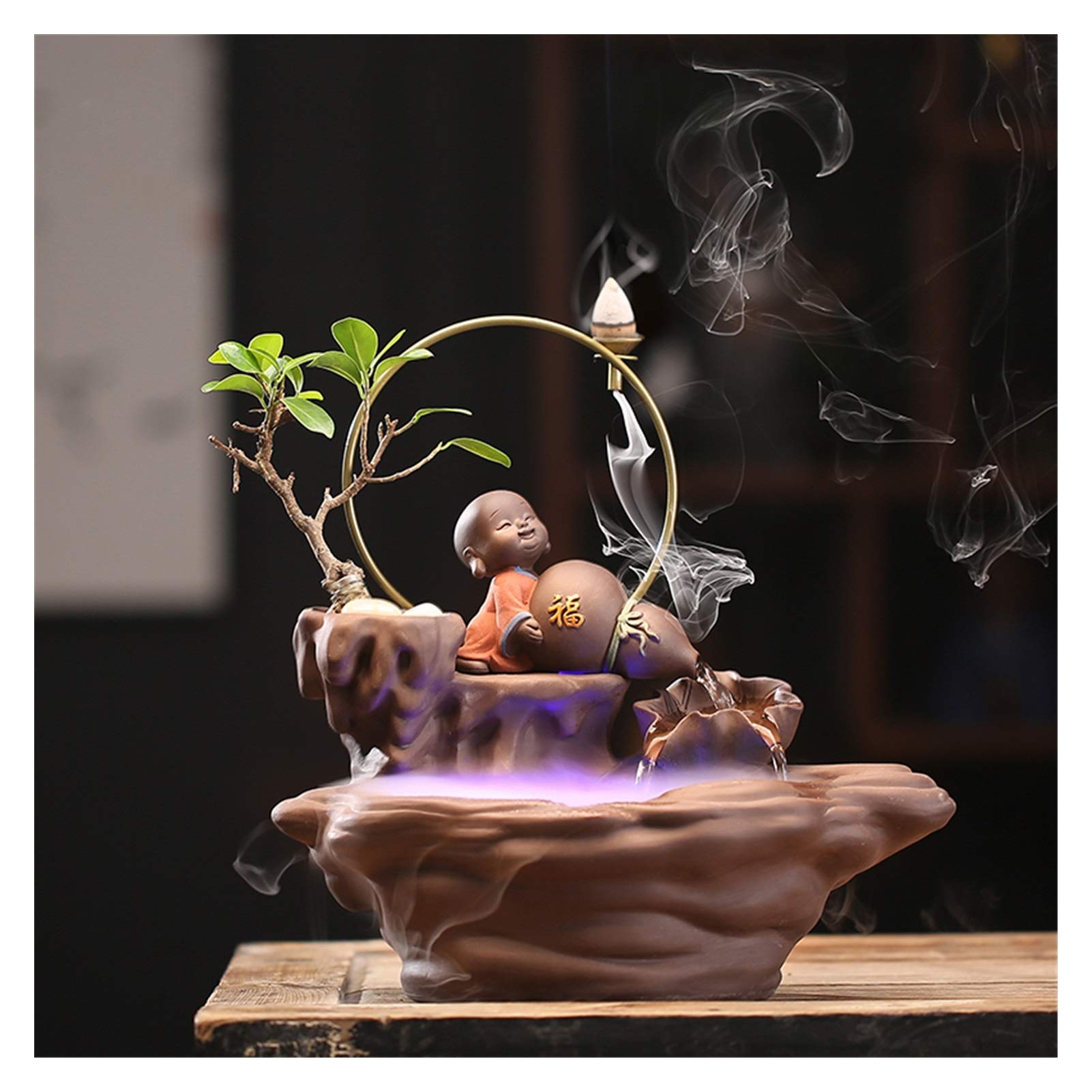 Fontana/Fontana da Interno New Chinese Style Style Flowing Water Objects Feng Shui Lucky Home Living Room Seduble Jewelry Monili Artigianato Regali Fontana Decorativa (Color : B)