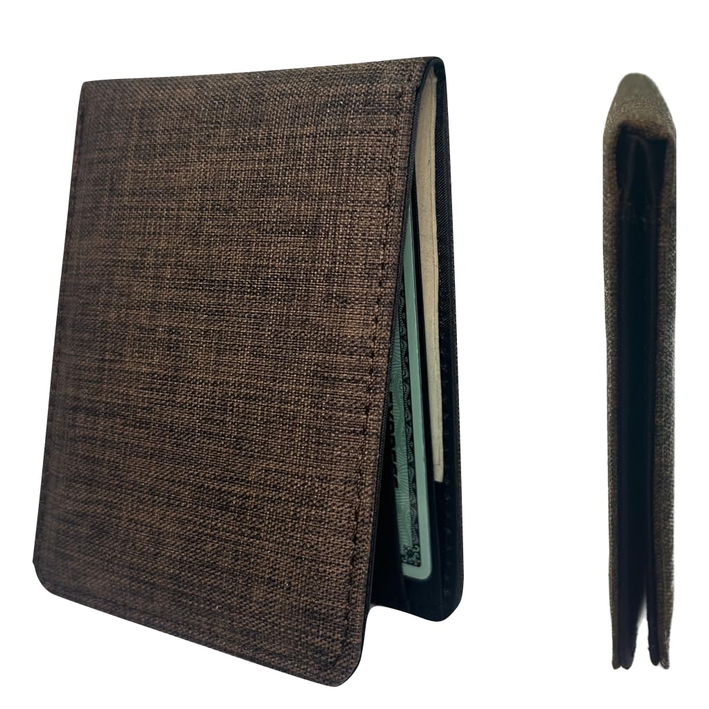CardGear RFID Blocking Full Size Bifold Wallet with 8 Slots, 1 Key Pocket, Cash Divider, and Large ID window, Come with ECO-friendly Gift Box (Canvas,
