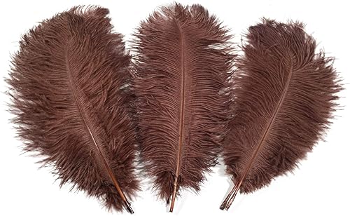 Miniatura 3 de Lampu 10pcs plumas de avestruz 12-14 pulgadas (11.8-13.8 in) Plume Decoración de la boda del hogar (marrón)