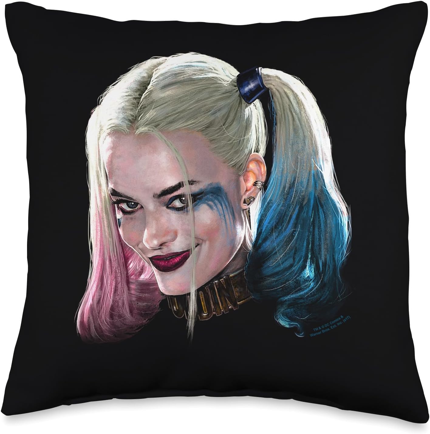 Suicide Squad Harley Quinn Head Throw Pillow