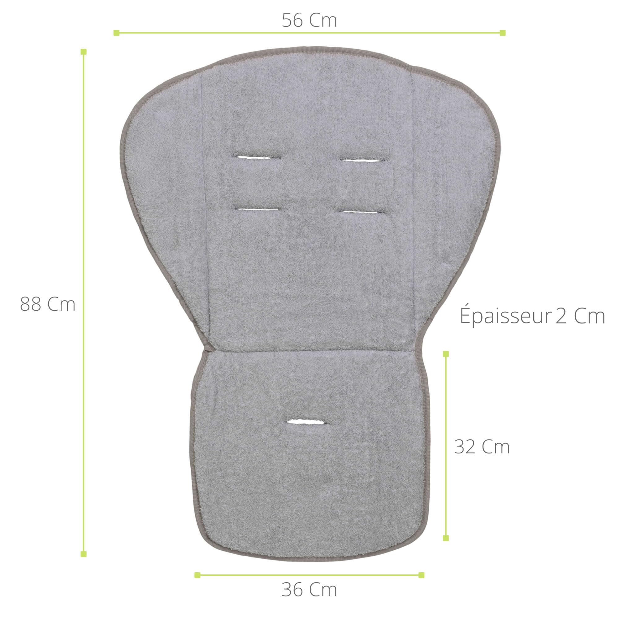 baby idea Babysanity® Sitzverkleinerer für Neugeborene, weiche Polsterung, Bezug aus Frottee, 100 % Baumwolle, Grau