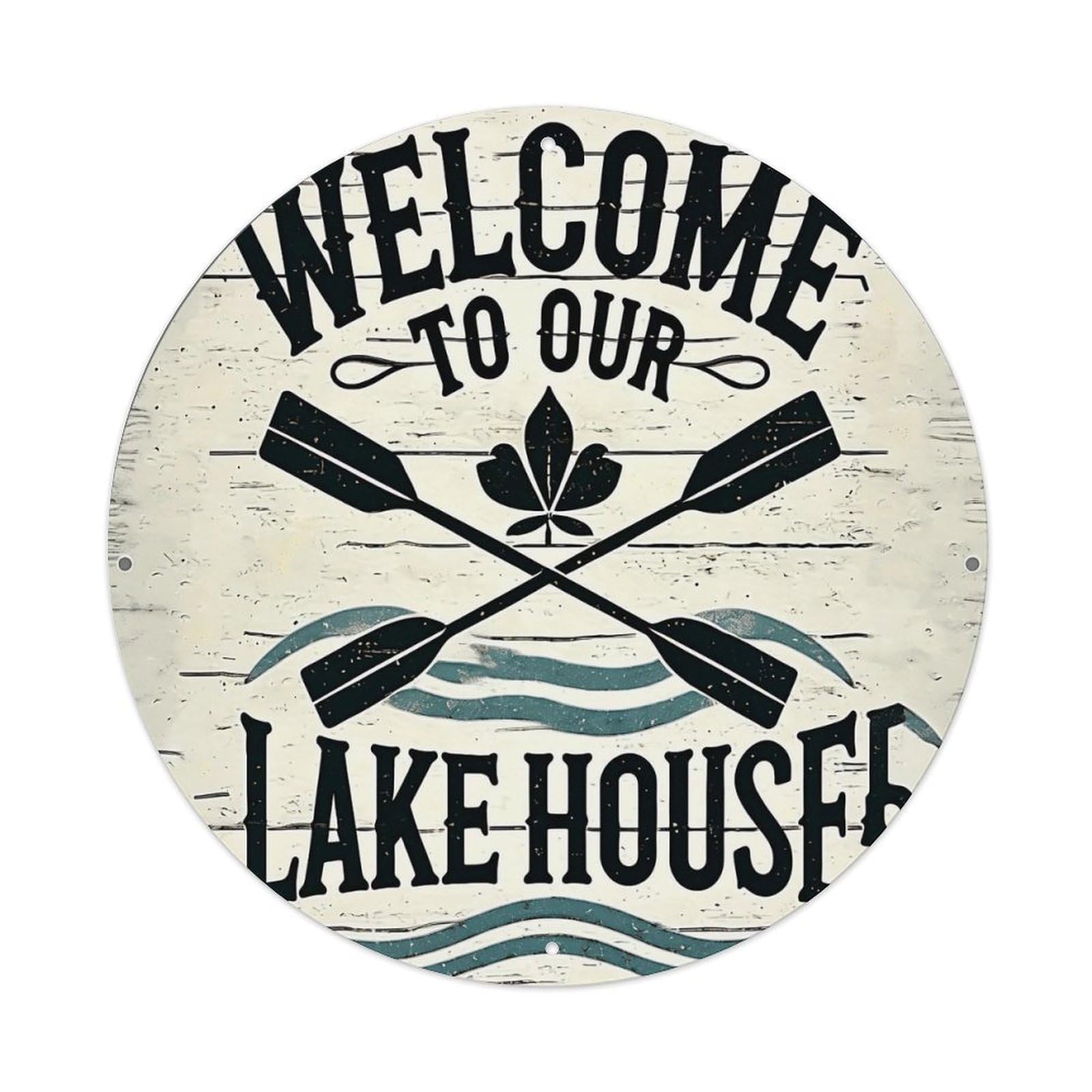 Welcome To Our Lake House Tin Sign Metal Poster Vintage Metal Signs for Home Man Cave Bar Cafe Kitchen laundry room Wall Decorations 8x8 inches