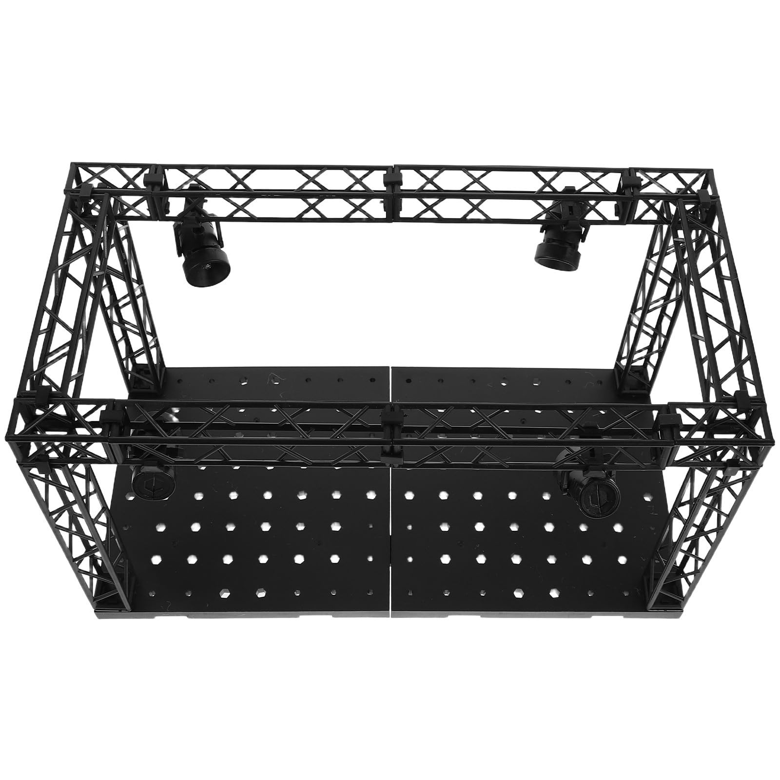 Toyvian Vitrina Iluminada para Figuras de Acción y Coleccionables Luz Led, Plástico Negro, Alta Estabilidad y Protección para Escritorio u Oficina