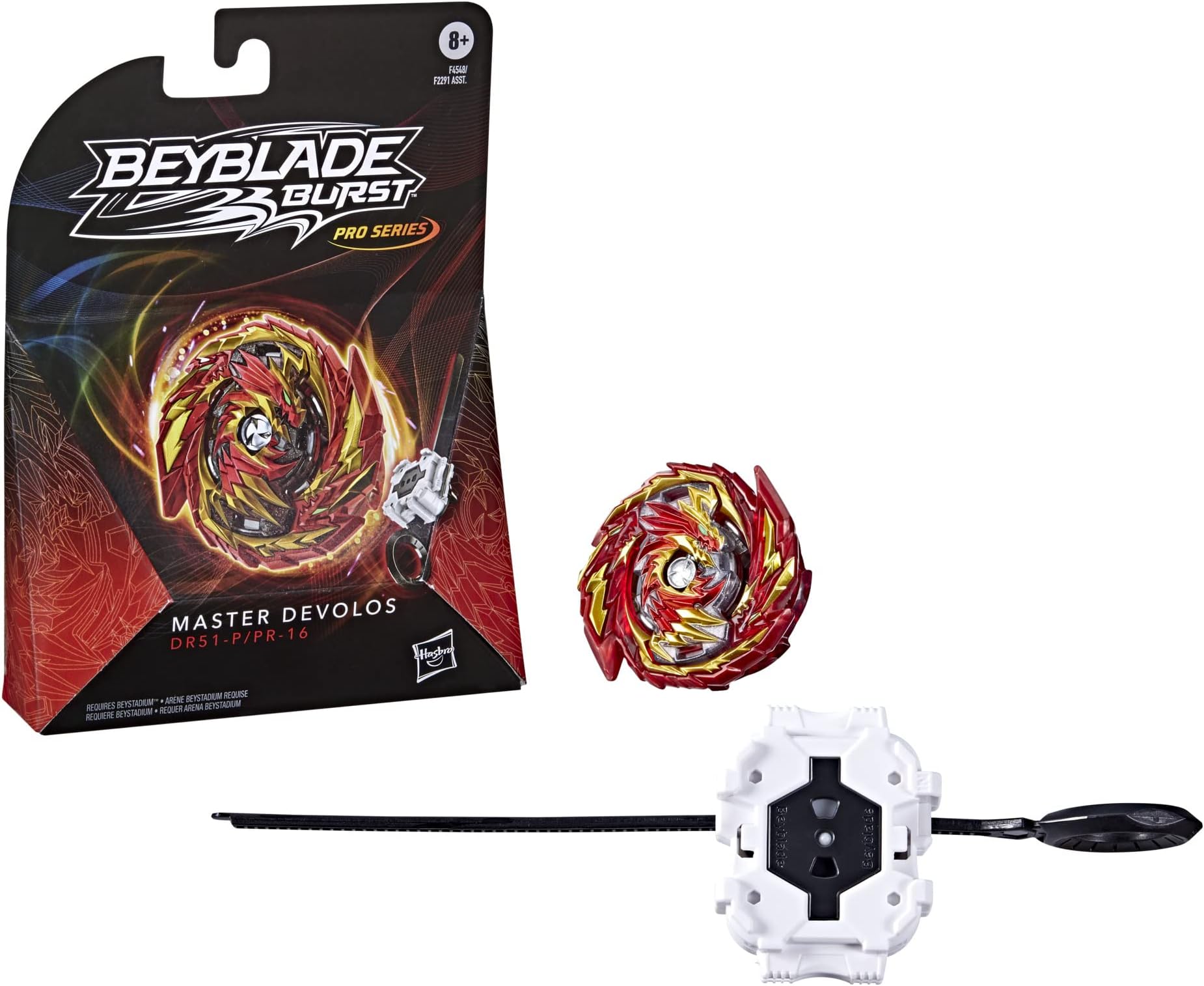 Beyblade Burst Pro Series Master Devolos Spinning Top Starter Pack - Balance Type Battling Game Top with Launcher Toy