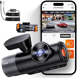 VANTRUE N5 Dashcam & VP03 Hardwire Kit STARVIS 2 Dashcam Auto 1944P+ 3 Lens 1080P Dash Cam Vorne Innen Hinten, 5.8GHz WiFi, IMX675 HDR Nachtsicht Dash Camera Auto 24H Parkmodus, Sprachbefehle, Max 1TB