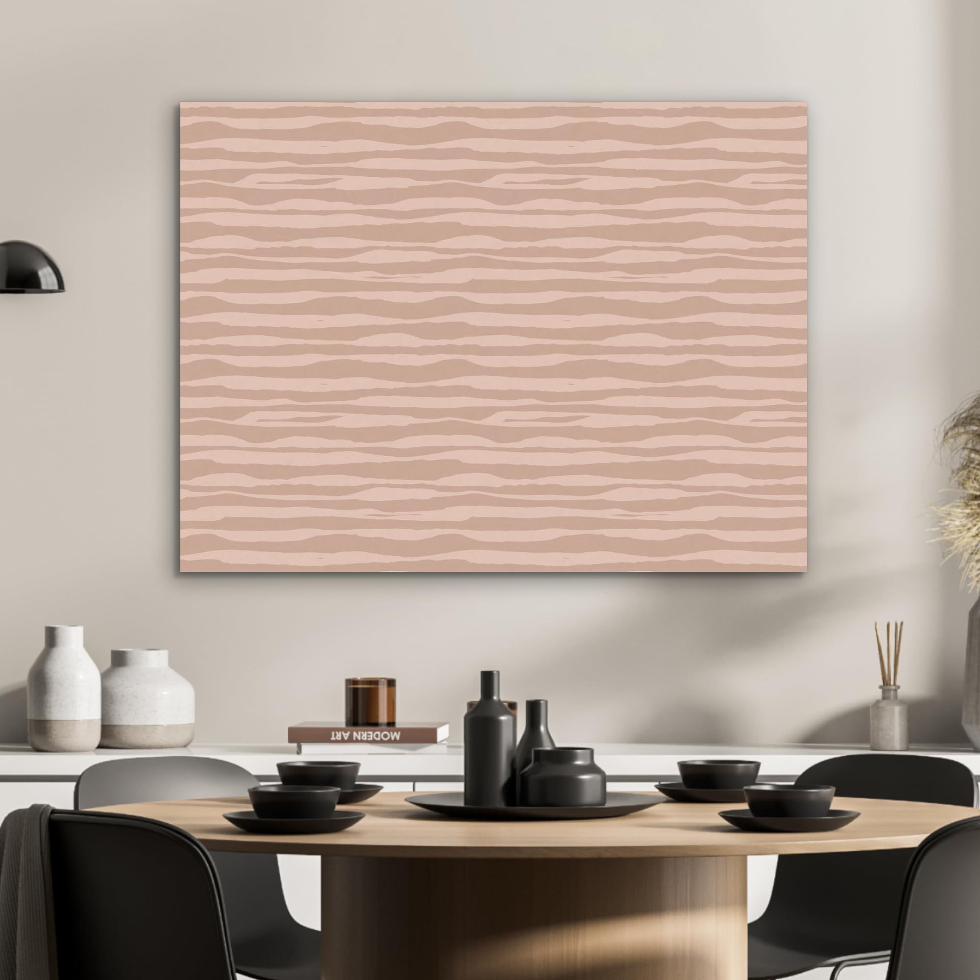 MuchoWow© Pannelli Fonoassorbenti Parete Acustici 80x60 cm Insonorizzanti Pannello Fonoassorbente Design Isolante Acustico Fonoisolanti Insonorizzazione Stanza Strisce - Rosa - Fantasia
