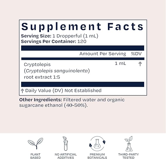 BioPure Cryptolepis Herbal Tincture | Potent Botanical Extract of Cryptolepis Sanguinolenta for Immune Support and Microbiome Balance - 4 fl oz