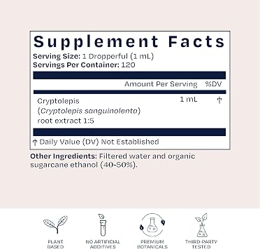 BioPure Cryptolepis Herbal Tincture | Potent Botanical Extract of Cryptolepis Sanguinolenta for Immune Support and Microbiome Balance - 4 fl oz