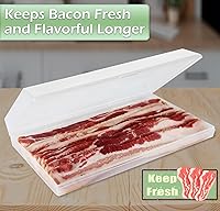 Vista 6 de Home-X Bacon Saver - Recipiente hermético de plástico para tocino, sin BPA, apto para lavavajillas, recipiente de almacenamiento de tocino a prueba