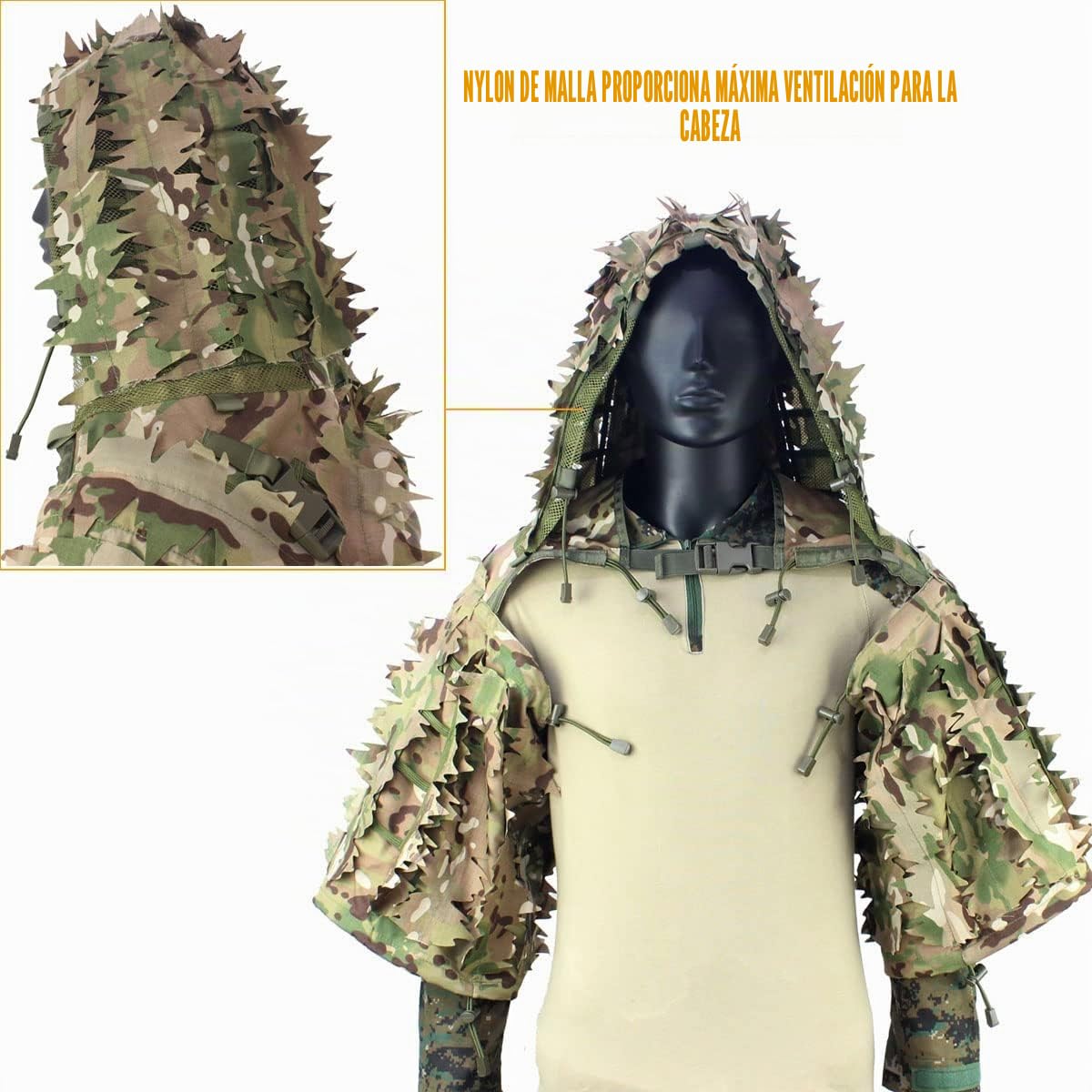 Sniper Ghillie Viper Hood, base táctica de traje Ghillie para juegos de guerra, caza, airsoft, abrigo de francotirador