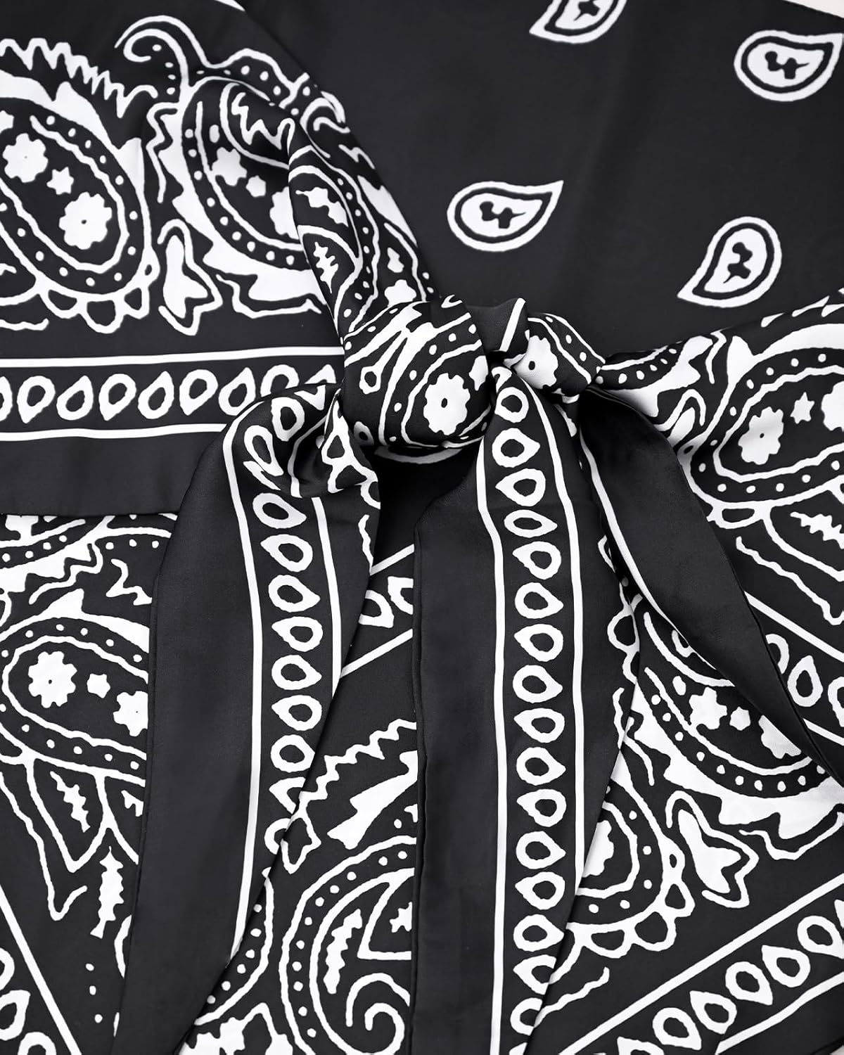 Women's Paisley Satin Bandana Tube Top Tie Back Adjustable Spaghetti Strap Sleeveless Boho Going Out Scarf Tops - Image 6