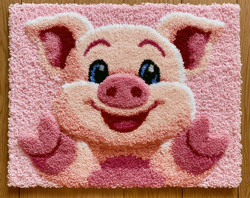 FWRTYCB Latch Hook Kitscute Smiling Pig
