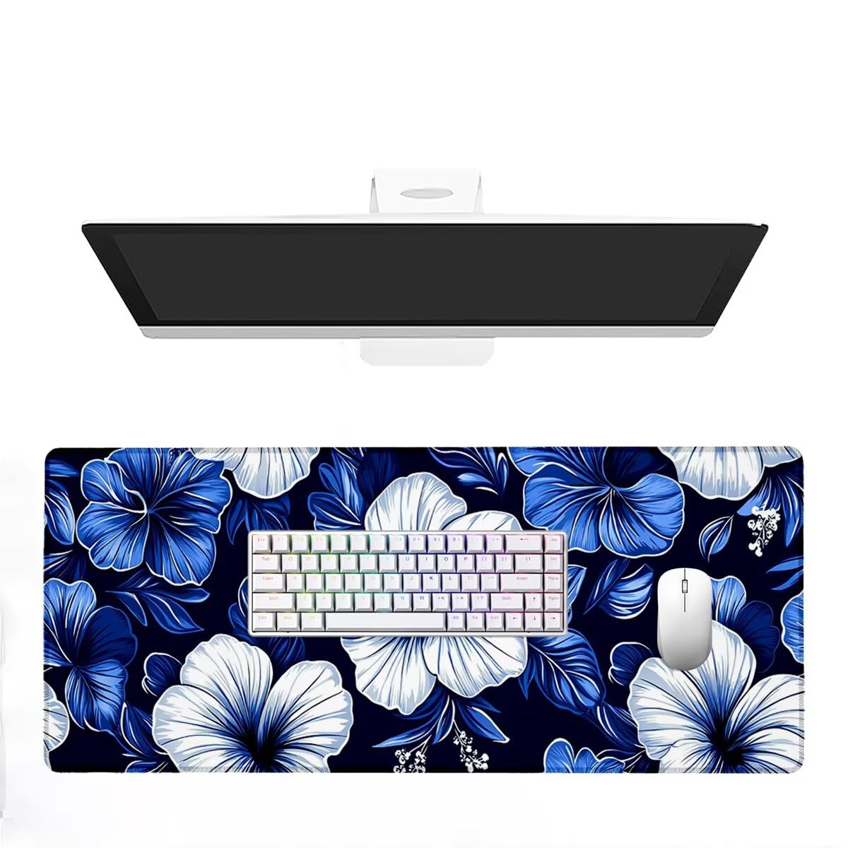 Podkładka pod mysz XXL 1200 x 600 mm kwiatowa podkładka pod mysz dla graczy lilia wodoodporna podkładka pod mysz z gumową podstawą antypoślizgowa podkładka do gier na biurko podkładka pod mysz zszyte