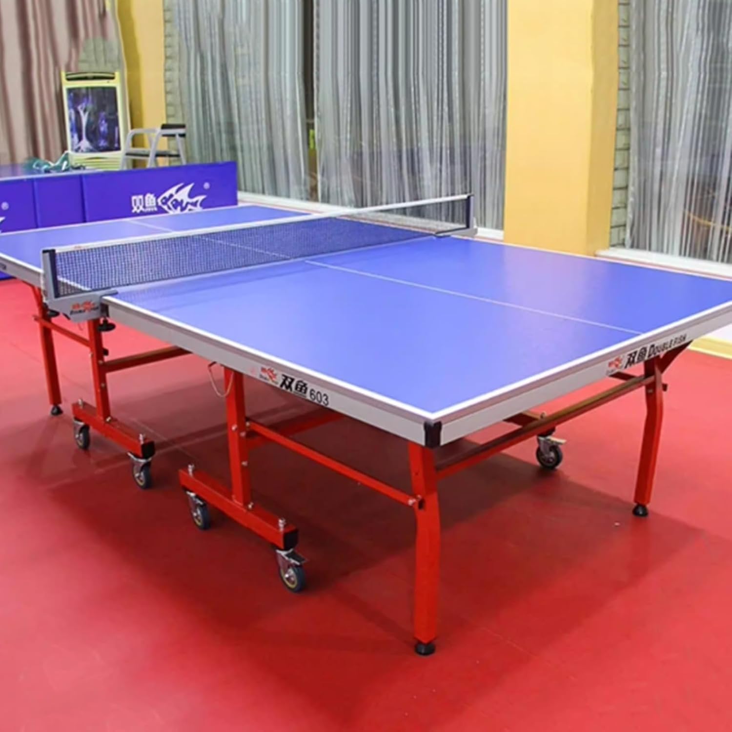 Table Tennis Table, Indoor Outdoor Ping Pong Table with Playing Surface, Stable Frame, Foldable with Wheels for Clubs, Schools & Recreation
