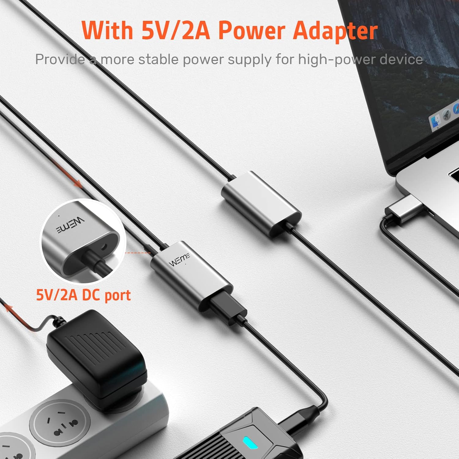 Flаѕh Dеаlѕ - 40% оƒƒ WEme USB 3.0 Active Extension Cable, 32 Feet 10 Meter USB 3.0 Extender Cord for Oculus VR, Xbox 360 Kinect, PlayStation with 5V2A Power Adapter, Aluminum