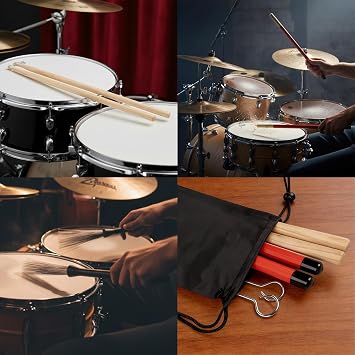 Drum Sticks Kit - 5A, Retractable Drum Brushes, Rods Drum Brushes