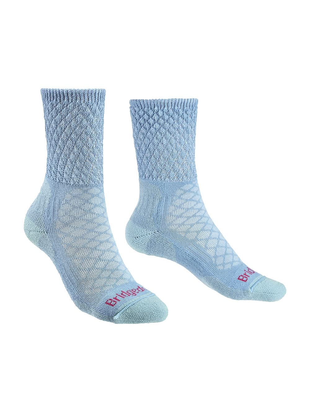 Bridgedale Women's Powder Blue Comfort Lightweight Merino Crew Hiking Socks {Br-710619} - Medium
