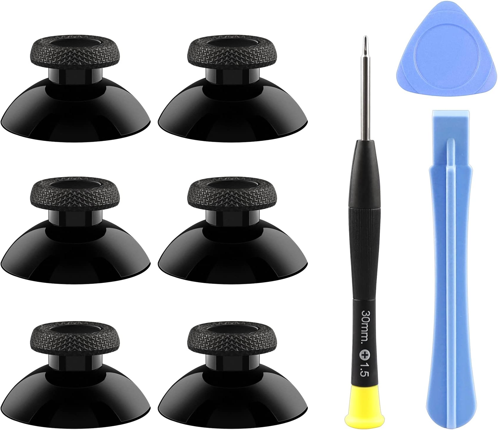6PCS Controller Joystick for PS5, Replacement Original True Rubberized Thumbsticks Analog Thumb Sticks Parts with Phillips Repair Screwdriver Kit for PS5