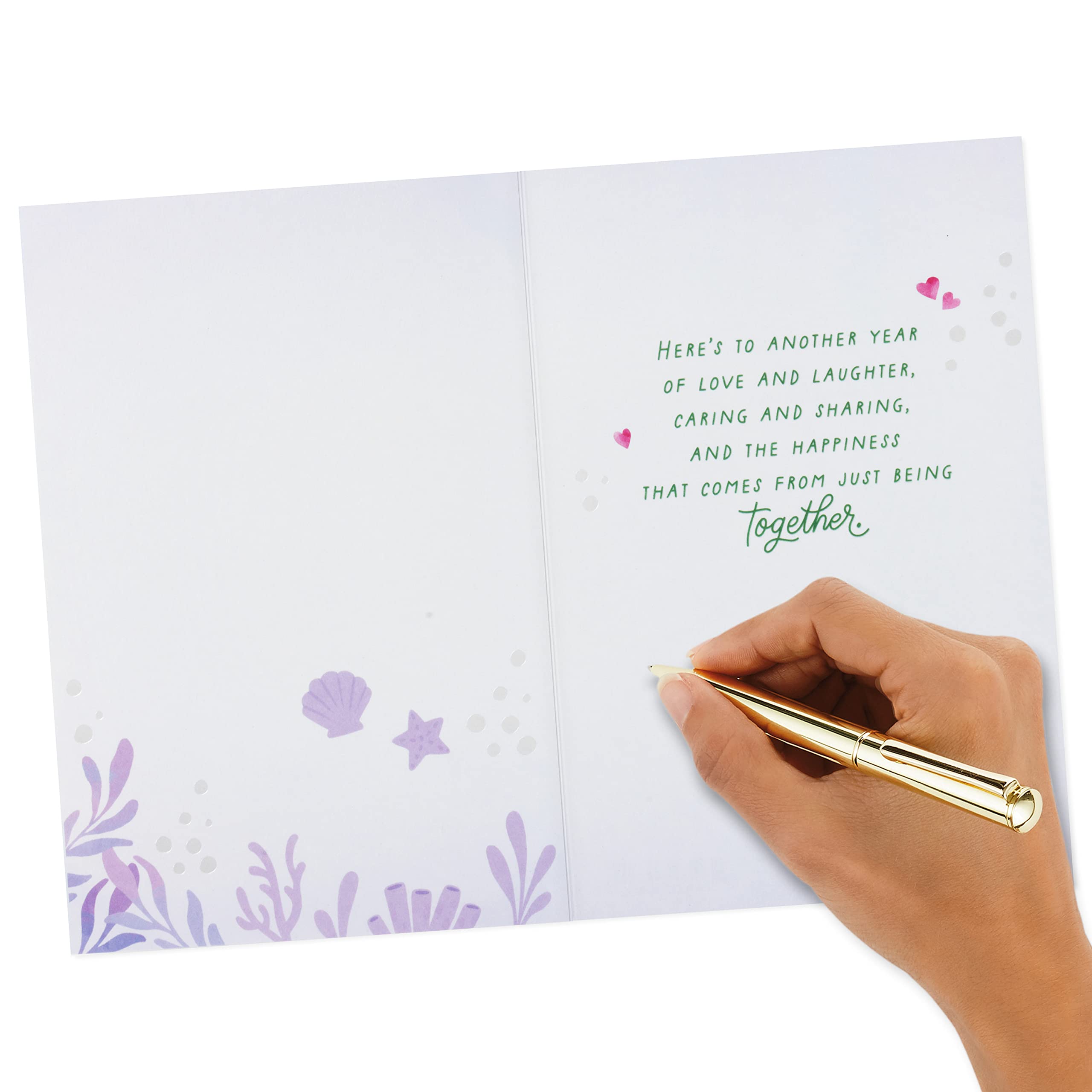 Hallmark Jubiläumskarte Mit Schildkröten-Motiv – Süßes Design, Folienprägung, Für Paare & Ehepartner, Inkl. Umschlag