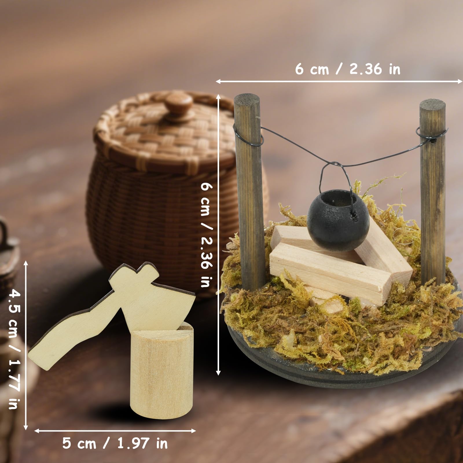 Mini Lagerfeuer Wichtelzubehör – Puppenhaus Deko 1:12, Aus Harz & Holz, Für Weihnachten