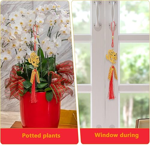 Miniatura 6 de ABOOFAN 10 piezas de borla de nudo chino chino Año Nuevo Dragón Decoración Año Lunar Colgantes Colgantes para 2024 Festival de Primavera Hogar