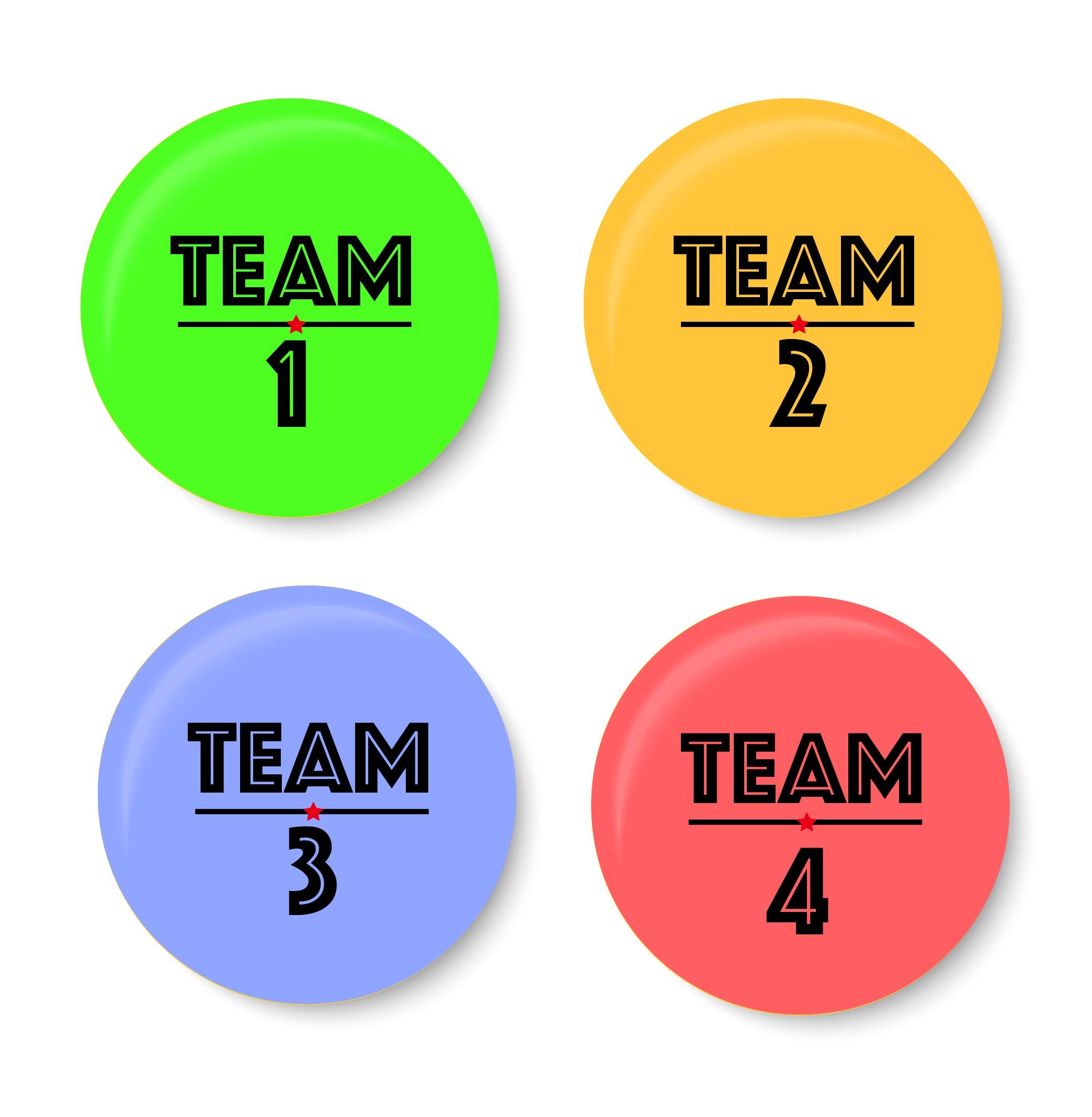 Team I Office Pin Badge Set of 4 No's (Metal, Multicolour,37mm)