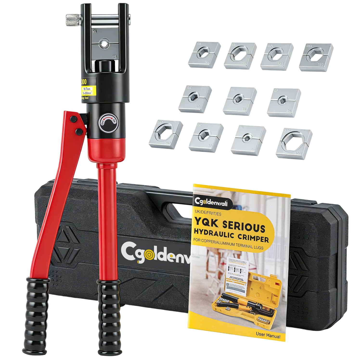 CGOLDENWALL Hydraulic Crimping Pliers YQK-300 Mechanical Crimper