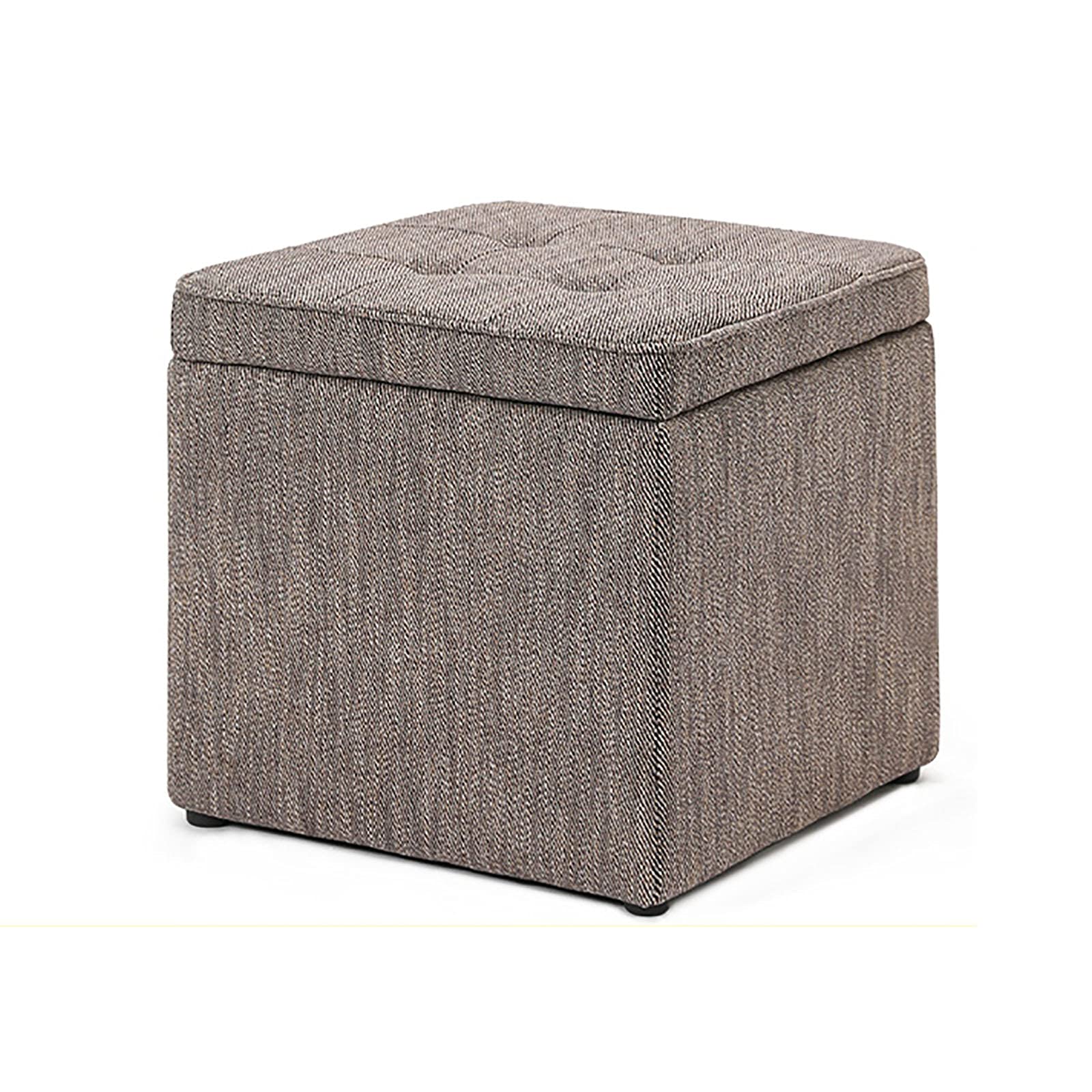 Tabouret à langer contre le désordre : banc de rangement marron 38x38x40cm