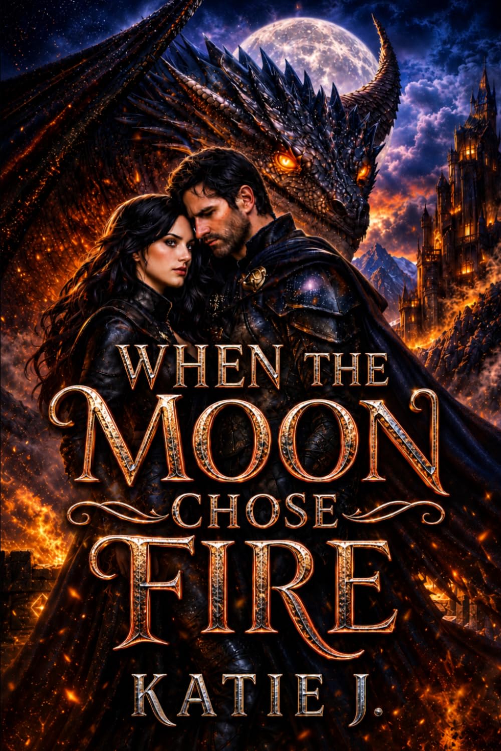 When The Moon Chose Fire: A Dark Romantasy of Dragons, Destiny, and Forbidden Love (The Dragon Rider Chronicles)