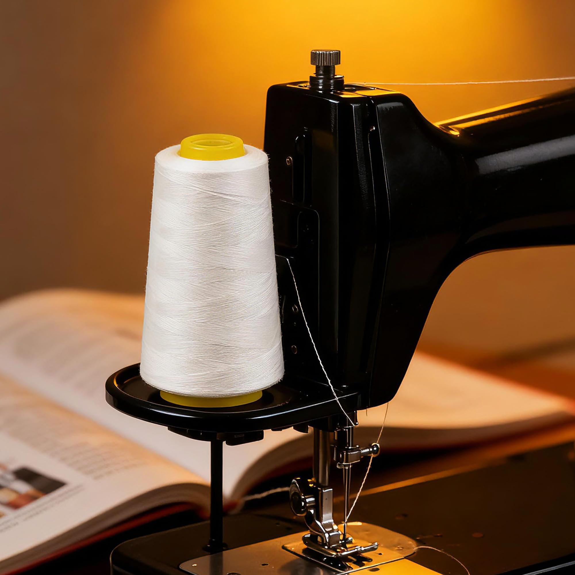 402 Polyester Sewing Thread Cone 3000 Yards White Strong Durable Thread for Sewing Quilting and Craft Projects