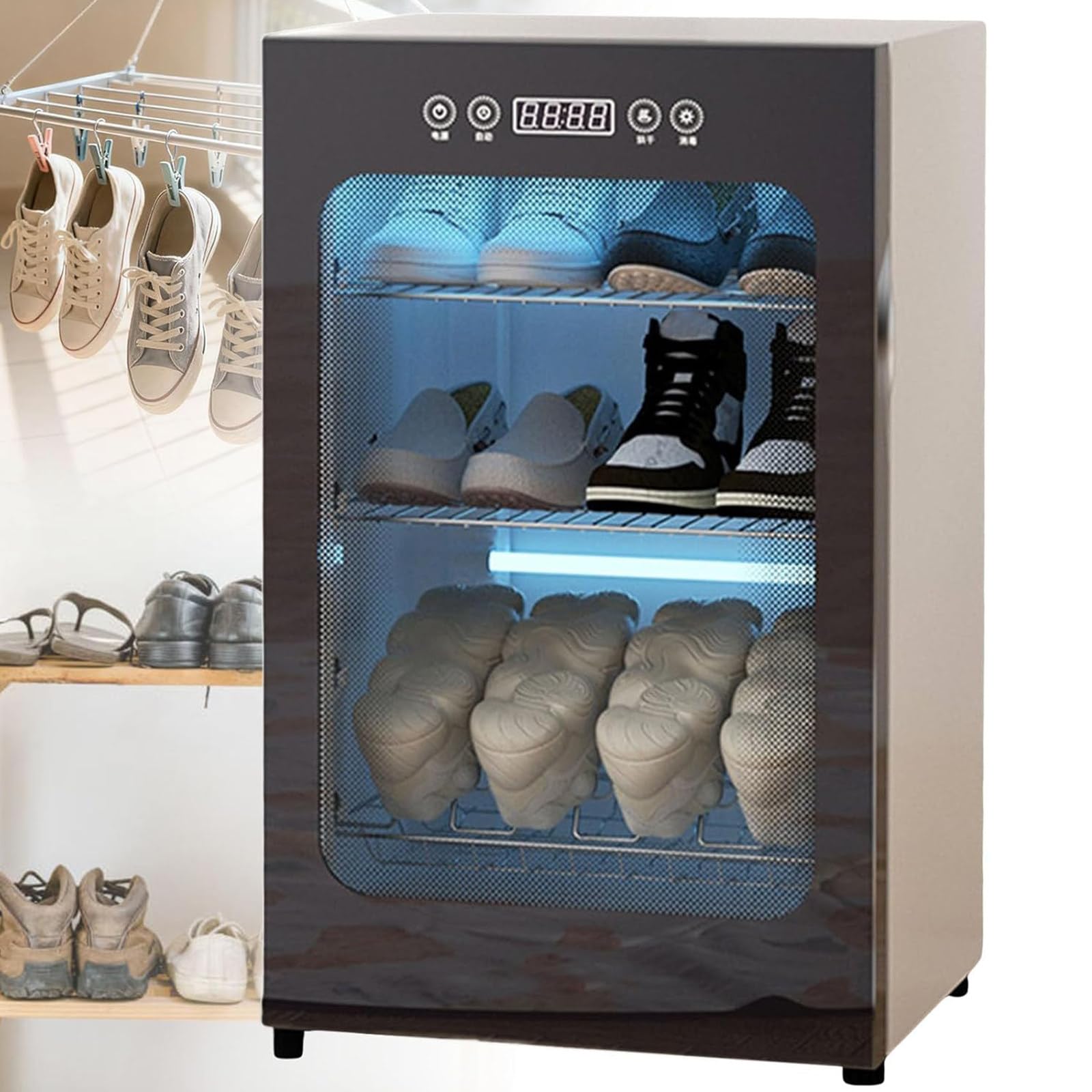 Asciugascarpe Elettrico, scaldascarpe e Stivali per asciugare Le Scarpe sudate ed eliminare i Cattivi odori, Asciugatura Automatica Senza Bisogno di supervisione.