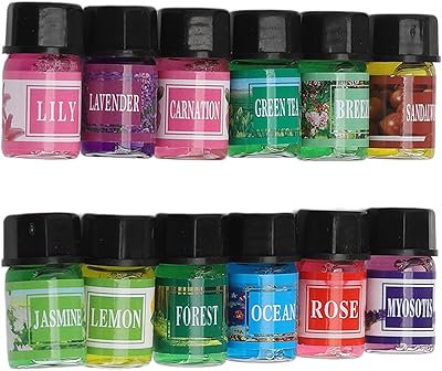 Water Based Essential Oil Set, Gentle Long Lasting Fragrance, 12pcs X 3ml, Multi Purpose Aroma Oil Set for Diffusers